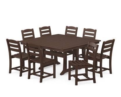 POLYWOOD® La Casa Café 9-Piece Nautical Trestle Dining Set in Mahogany