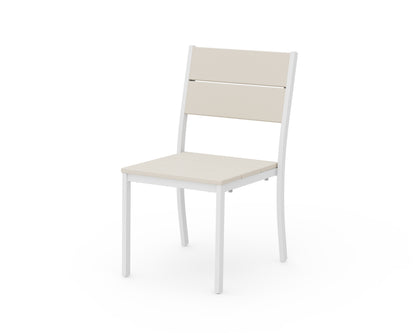 POLYWOOD® Main Street Stacking Dining Side Chair in White / Sand