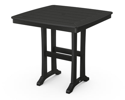 POLYWOOD® Nautical Trestle 37" Counter Table in Black