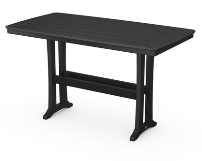 POLYWOOD® Nautical Trestle 38" x 73" Bar Table in Black