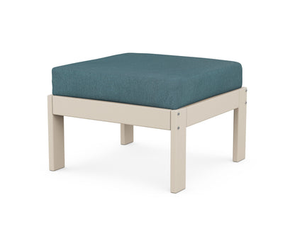 POLYWOOD® Vineyard Modular Ottoman in Sand / Ocean Teal