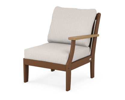 POLYWOOD® Braxton Modular Right Arm Chair in Teak / Natural / Cast Ash