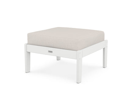 Country Living Cottage Deep Seating Ottoman in White / Cast Ash