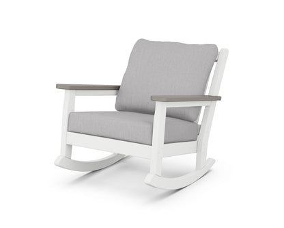 POLYWOOD® Chippendale Deep Seating Rocking Chair in White / Driftwood / Granite