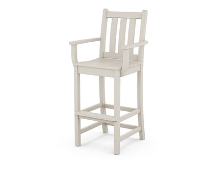 POLYWOOD® Traditional Garden Bar Arm Chair in Sand