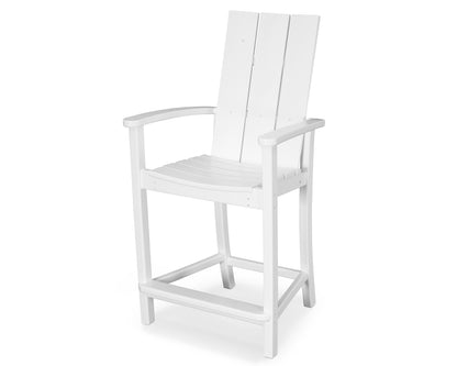POLYWOOD® Modern Adirondack Counter Chair in White
