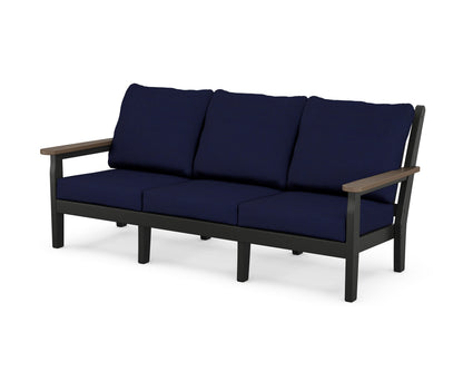 POLYWOOD® Chippendale Deep Seating Sofa in Black / Kona / Navy
