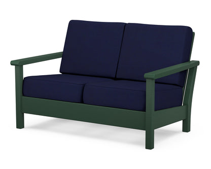POLYWOOD® Harbour Deep Seating Loveseat in Green / Navy