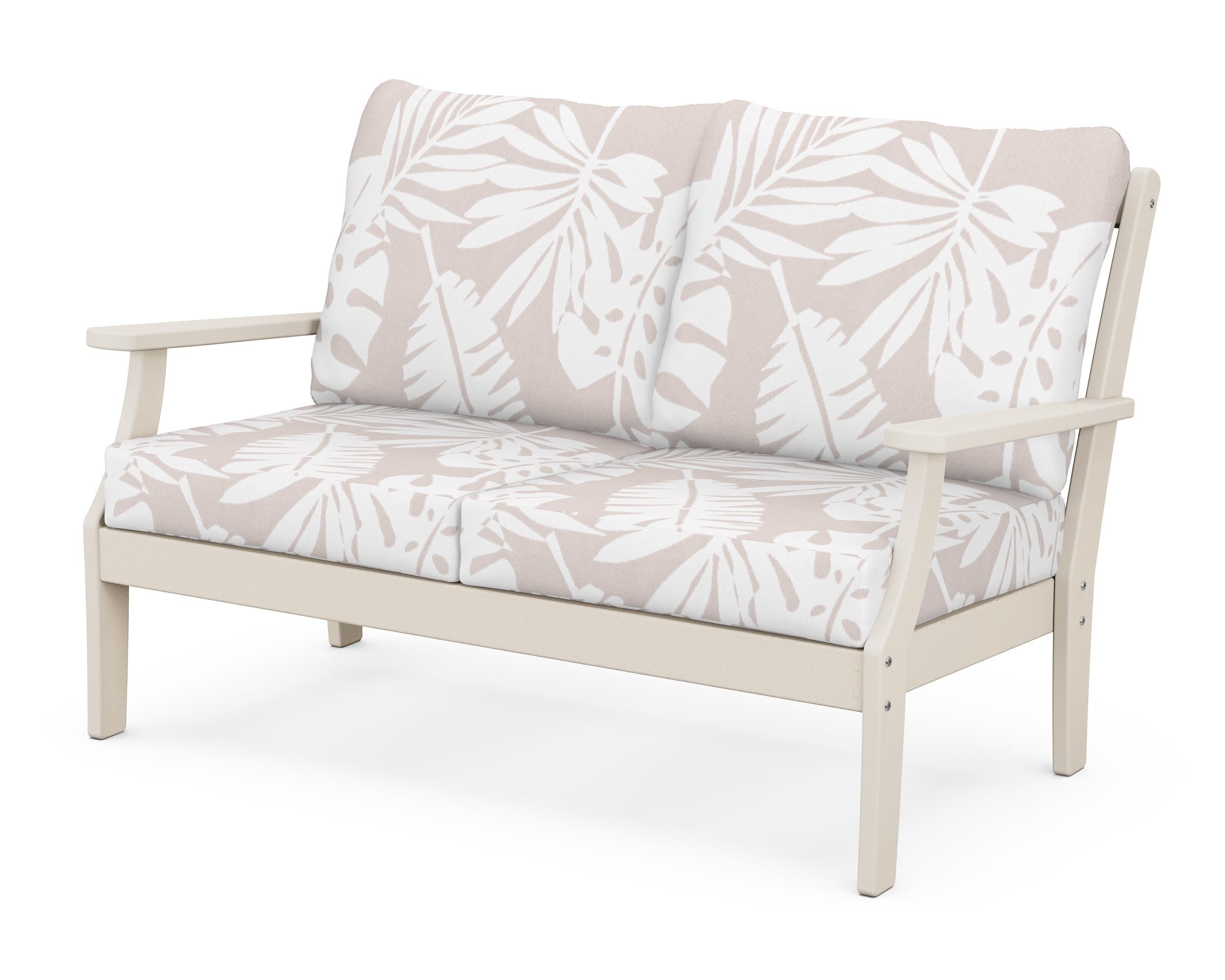 POLYWOOD® Braxton Deep Seating Loveseat in Sand / Leaf Dune Burlap