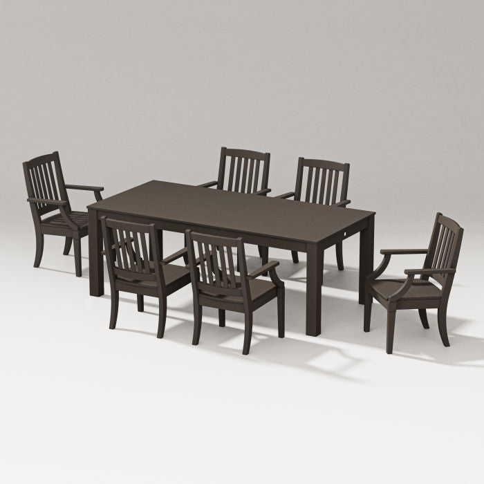 Estate Arm Chair 7-piece Parsons Table Dining Set