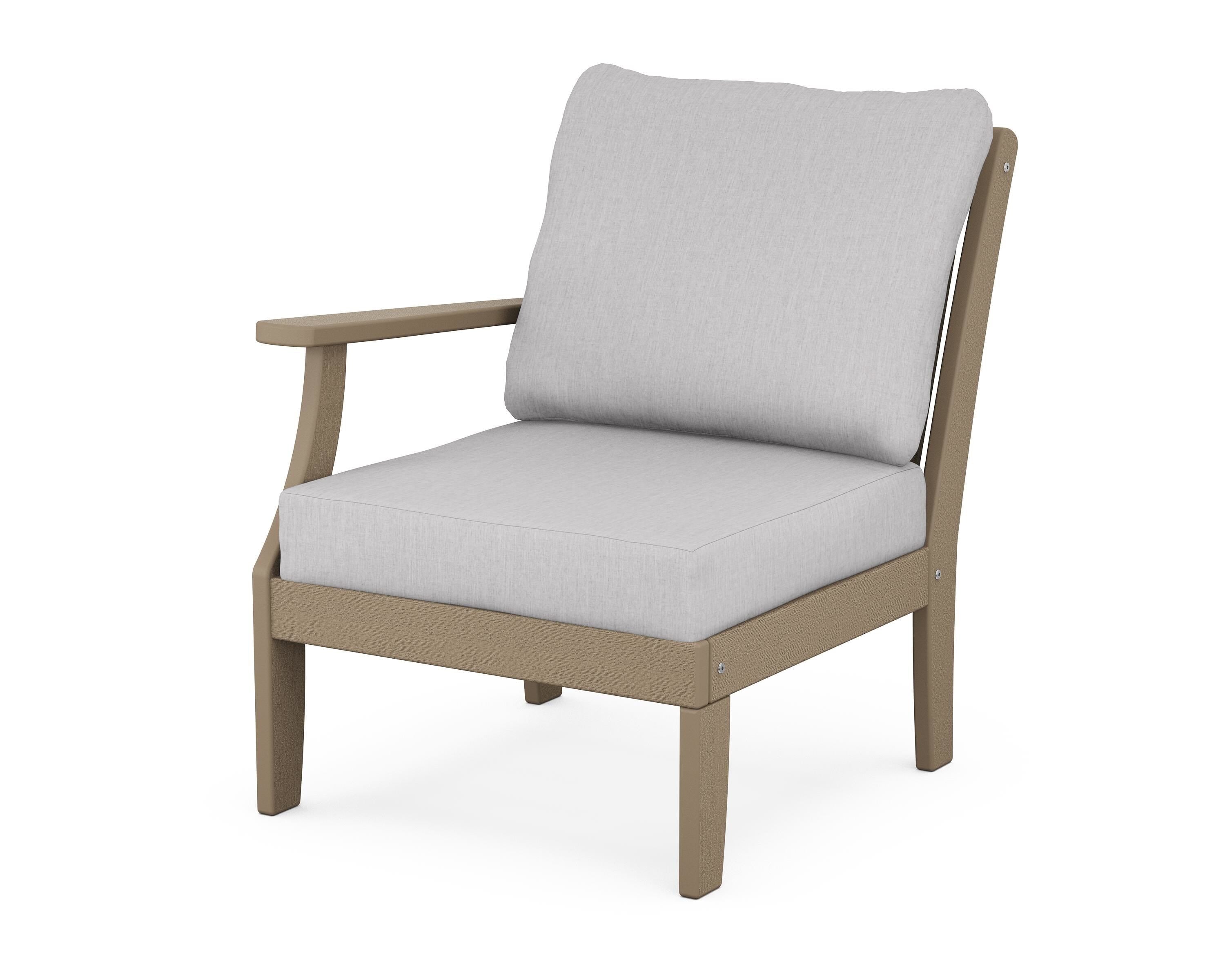 POLYWOOD® Braxton Modular Left Arm Chair in Vintage Sahara / Granite