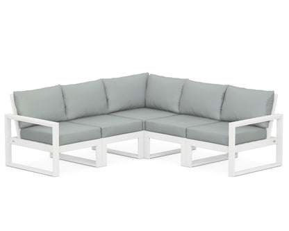POLYWOOD® EDGE 5-Piece Modular Deep Seating Set in White / Spa
