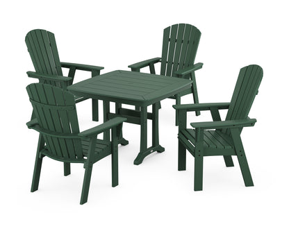 POLYWOOD® Nautical Adirondack 5-Piece Dining Set with Trestle Legs in Green