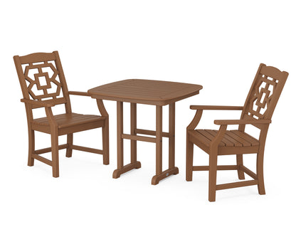 Martha Stewart by POLYWOOD® Chinoiserie 3-Piece Dining Set in Teak
