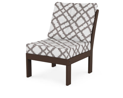 POLYWOOD® Vineyard Modular Armless Chair in Mahogany / Trellis Grey Mist
