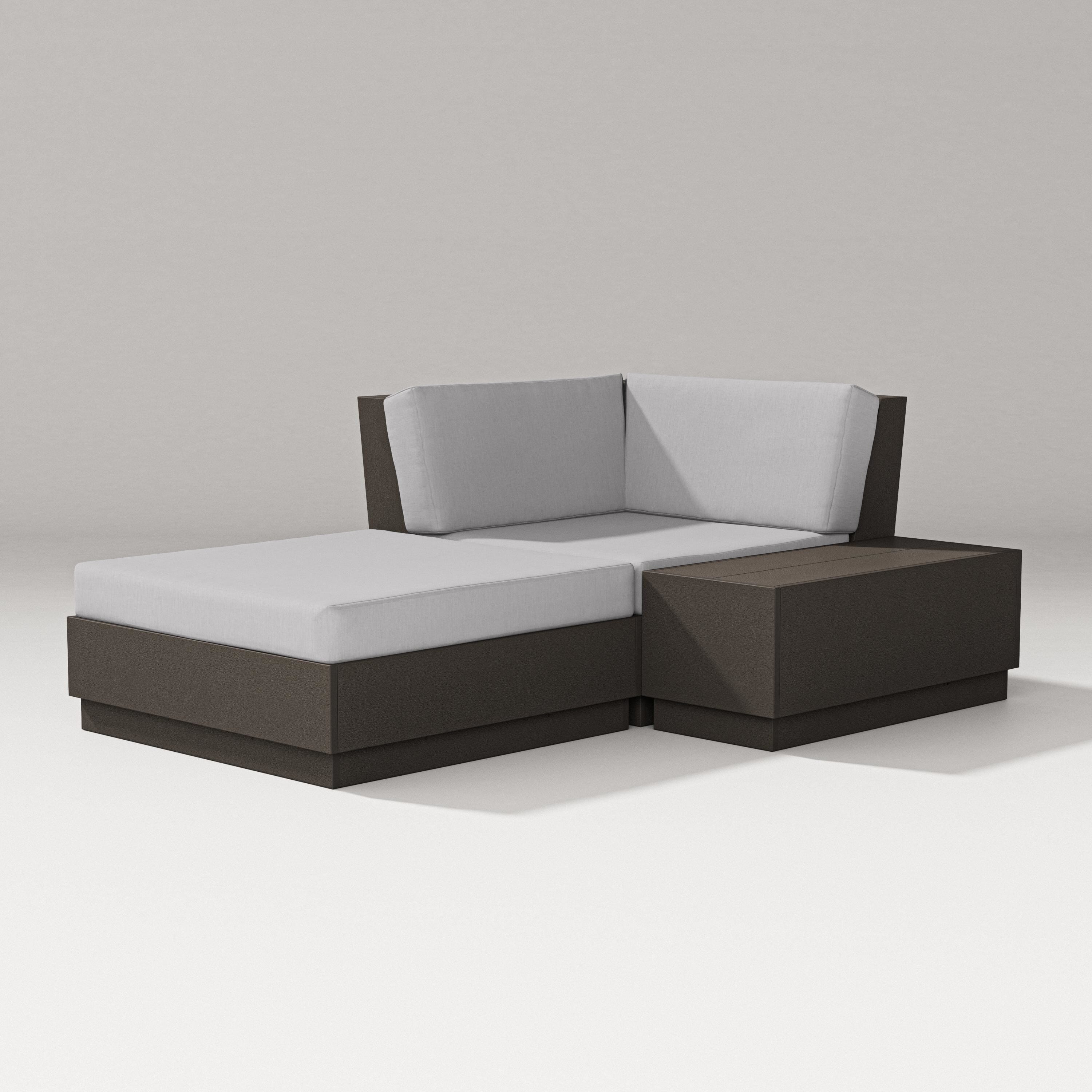 PW Designer Series Elevate Corner Chaise in Vintage Coffee / Granite