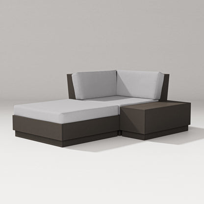 PW Designer Series Elevate Corner Chaise in Vintage Coffee / Granite