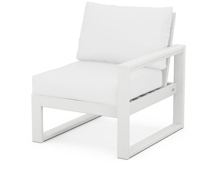 POLYWOOD® EDGE Modular Right Arm Chair in White / Natural