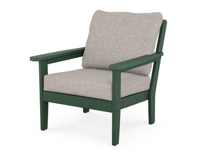 Country Living Cottage Deep Seating Chair in Green / Weathered Tweed