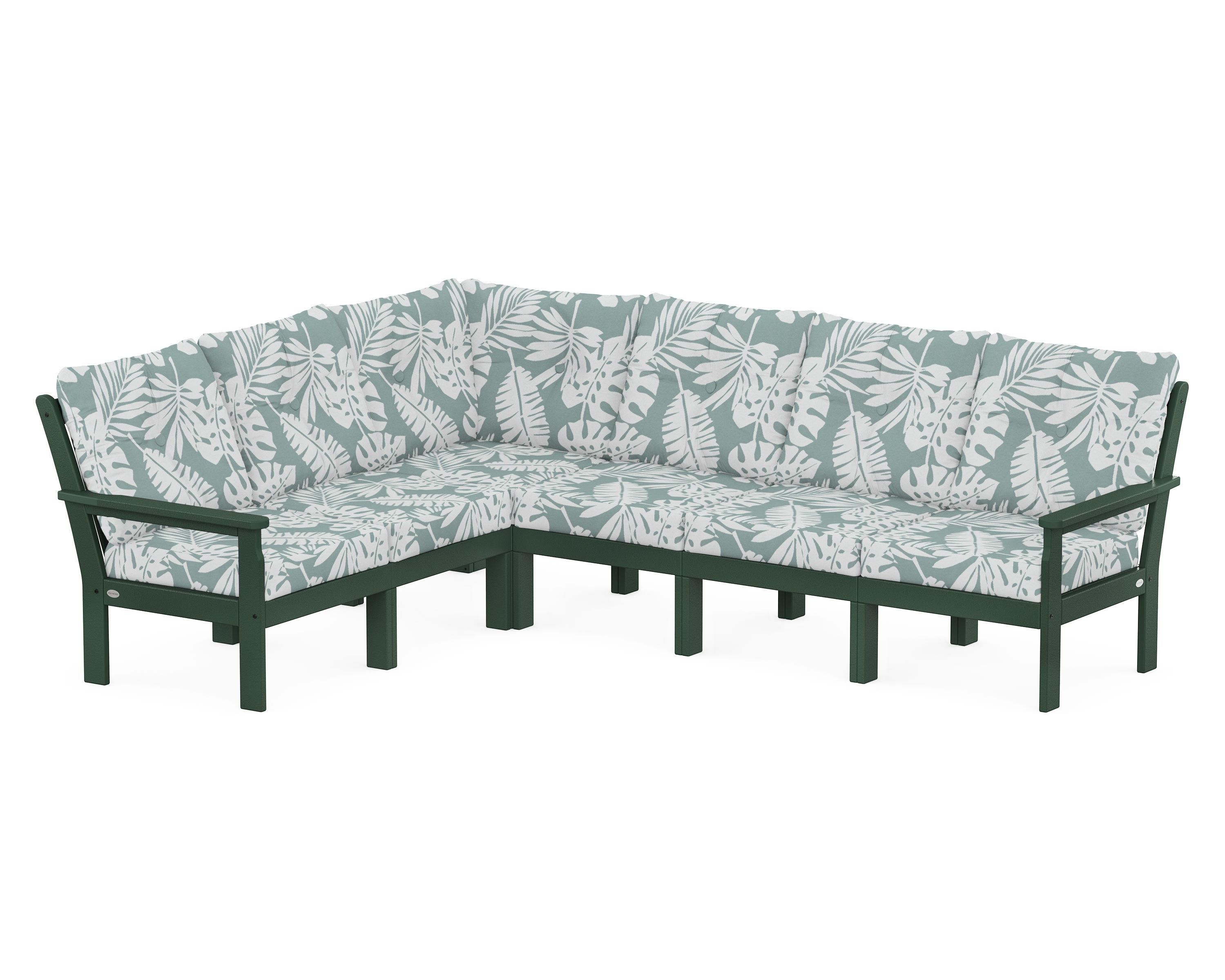 POLYWOOD® Vineyard 6-Piece Sectional in Green / Leaf Glacier Spa