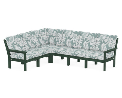 POLYWOOD® Vineyard 6-Piece Sectional in Green / Leaf Glacier Spa