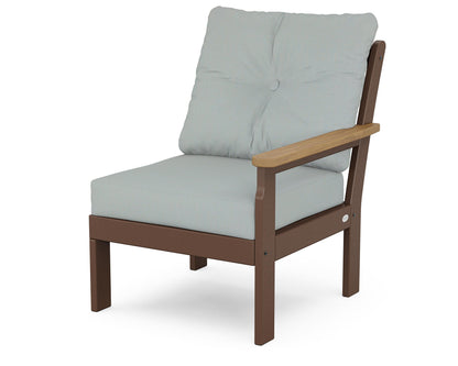POLYWOOD® Vineyard Modular Right Arm Chair in Mahogany / Natural / Spa
