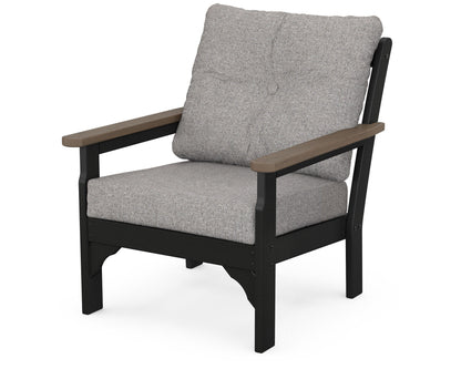 POLYWOOD® Vineyard Deep Seating Chair in White / Kona / Grey Mist