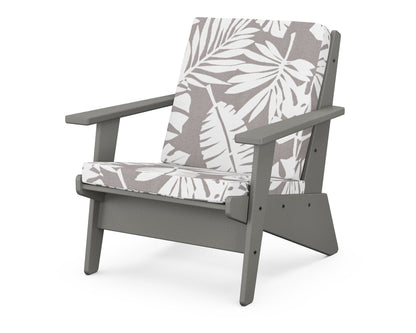 POLYWOOD® Riviera Modern Lounge Chair in Slate Grey / Leaf Grey Mist