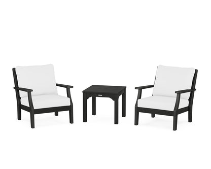 Martha Stewart by POLYWOOD® Chinoiserie 3-Piece Deep Seating Set in Black / Natural