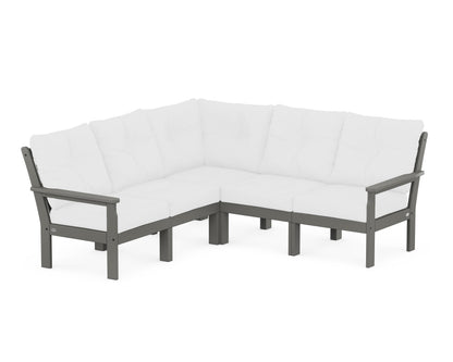 POLYWOOD® Vineyard 5-Piece Sectional in Slate Grey / Natural