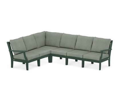 POLYWOOD® Braxton Modular 6-Piece Deep Seating Set in Green / Cast Sage