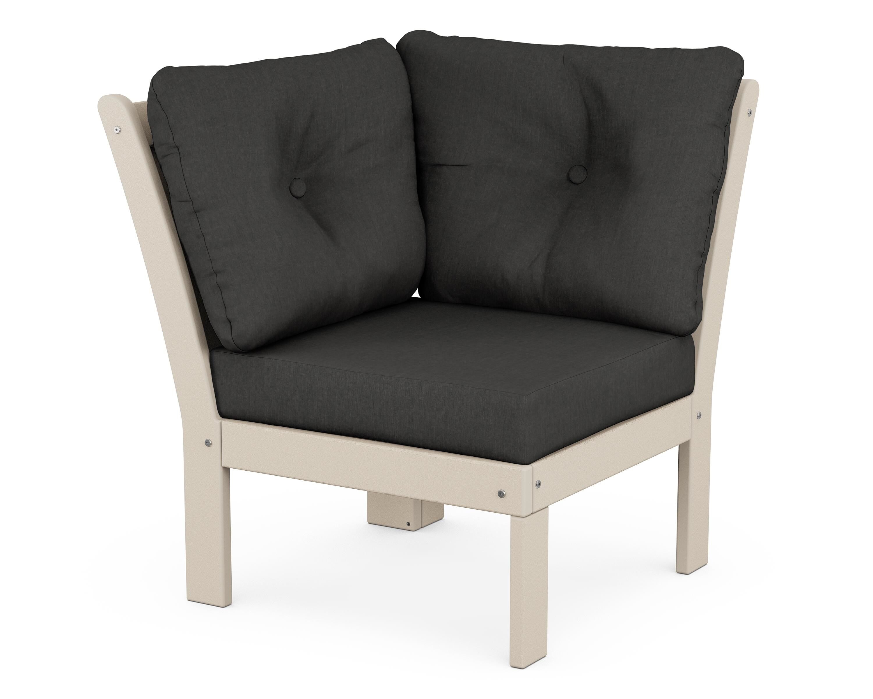 POLYWOOD® Vineyard Modular Corner Chair in Sand / Spectrum Carbon