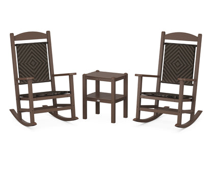 POLYWOOD® Presidential Woven Rocker 3-Piece Set in Mahogany / Cahaba