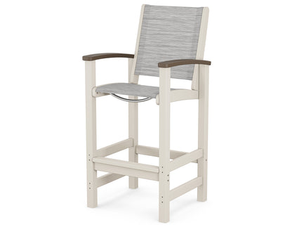 POLYWOOD® Coastal Bar Chair in Sand / Kona / Metallic Sling