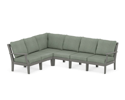 POLYWOOD® Braxton Modular 6-Piece Deep Seating Set in Slate Grey / Cast Sage