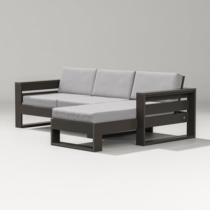 PW Designer Series Latitude Right Chaise Sectional in Vintage Coffee / Granite