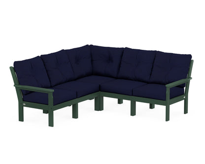 POLYWOOD® Vineyard 5-Piece Sectional in Green / Navy
