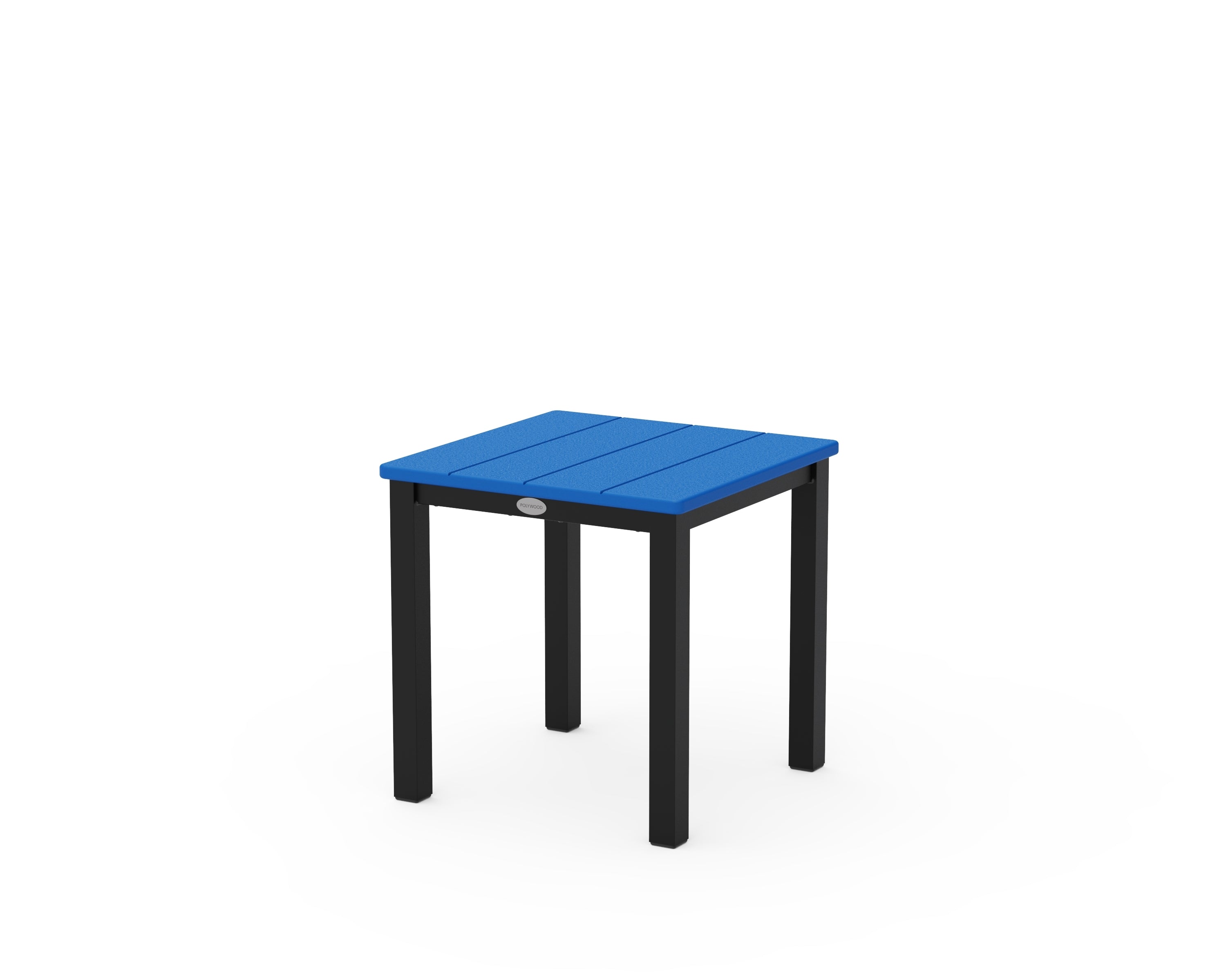 POLYWOOD® Main Street 18" Side Table in Black / Pacific Blue