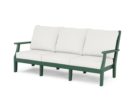 Country Living Wovendale Deep Seating Sofa in Green / Natural Linen