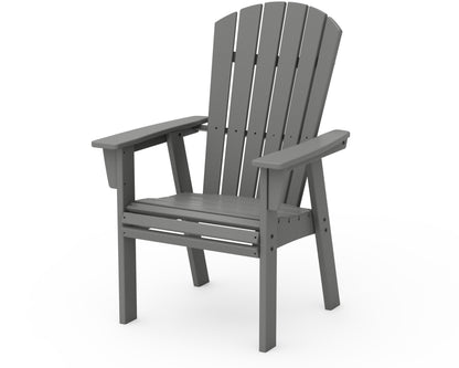 POLYWOOD® Nautical Curveback Adirondack Dining Chair in Slate Grey