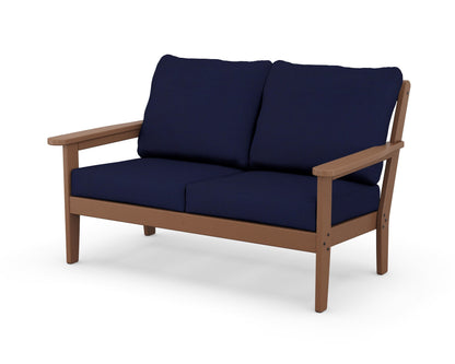 Country Living Cottage Deep Seating Loveseat in Teak / Navy
