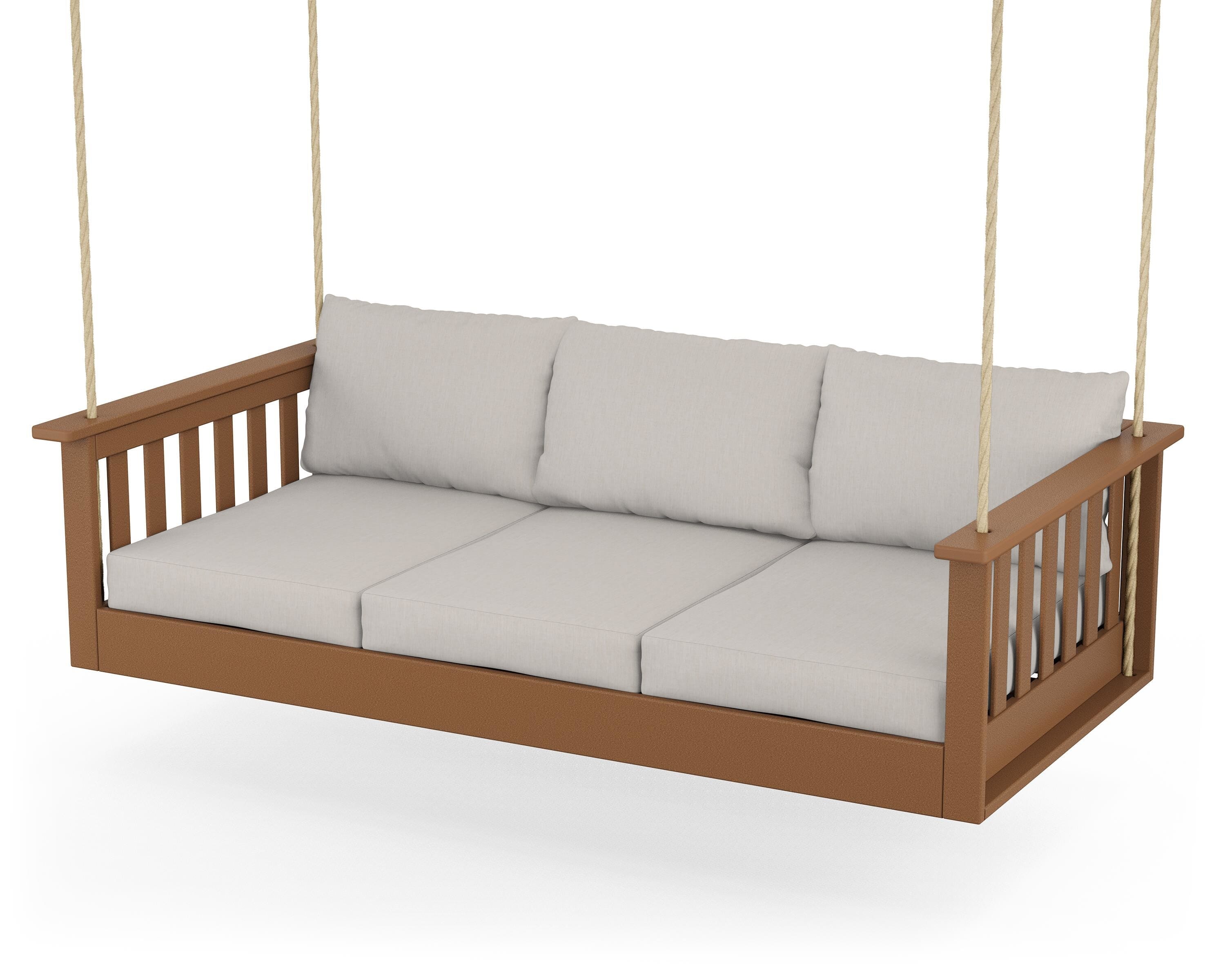 POLYWOOD® Vineyard Daybed Swing in Teak / Cast Ash