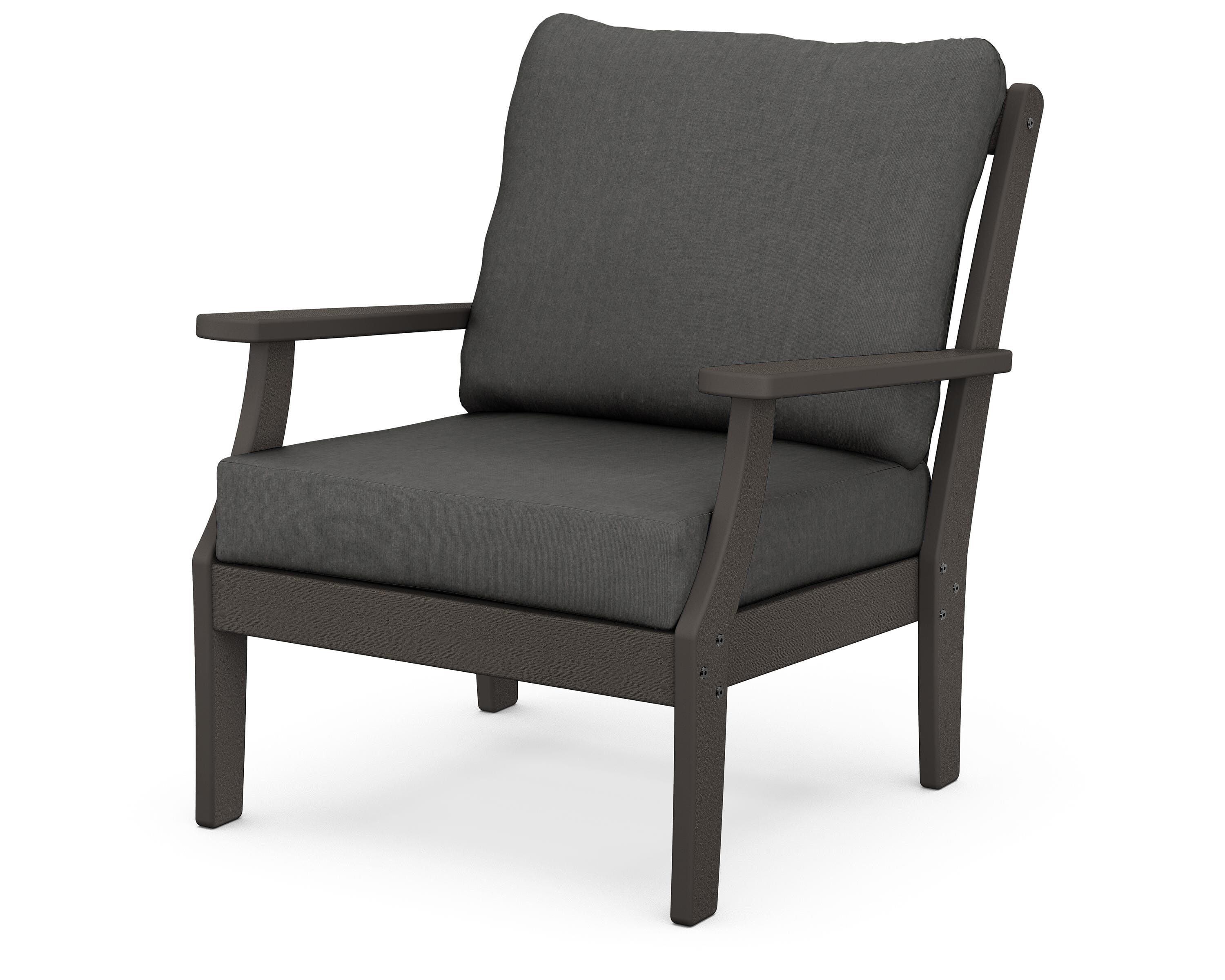 POLYWOOD® Braxton Deep Seating Chair in Vintage Coffee / Spectrum Carbon