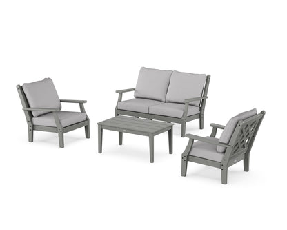 Country Living Wovendale 4-Piece Deep Seating Set with Loveseat in Slate Grey / Granite