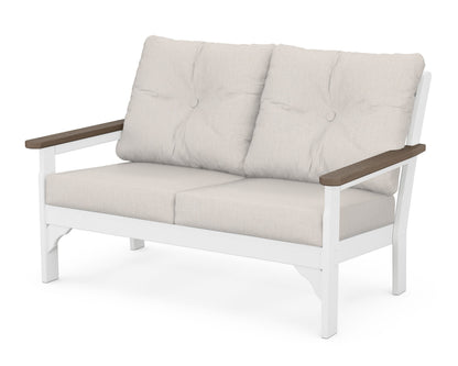 POLYWOOD® Vineyard Deep Seating Loveseat in White / Kona / Cast Ash