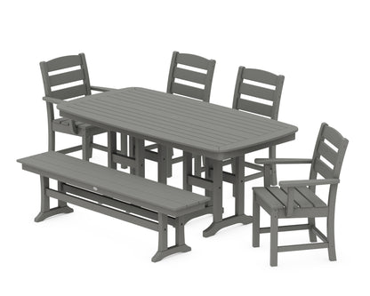 POLYWOOD® Lakeside 6-Piece Dining Set with Bench in Slate Grey