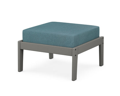 Unbranded Deep Seating Ottoman in Slate Grey / Ocean Teal
