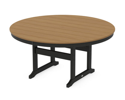 POLYWOOD® 60" Round Farmhouse Dining Table in Black / Natural