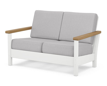 POLYWOOD® Harbour Deep Seating Loveseat in White / Natural / Granite