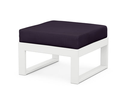 Unbranded Modular Ottoman - Modern in White / Navy Linen